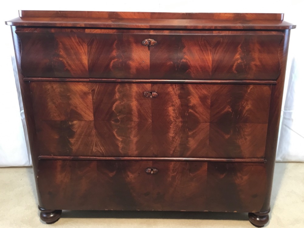 Biedermeier Flame Mahogany Chest of Drawers Circa 1840 View XII
