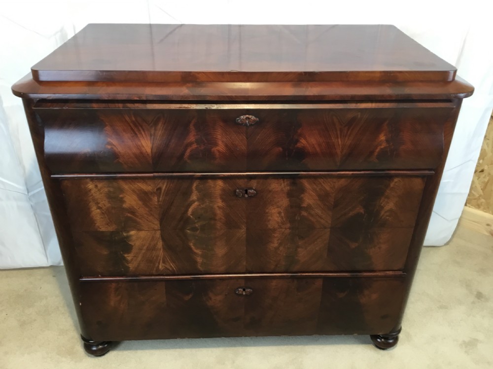 Biedermeier Flame Mahogany Chest of Drawers Circa 1840 View XV