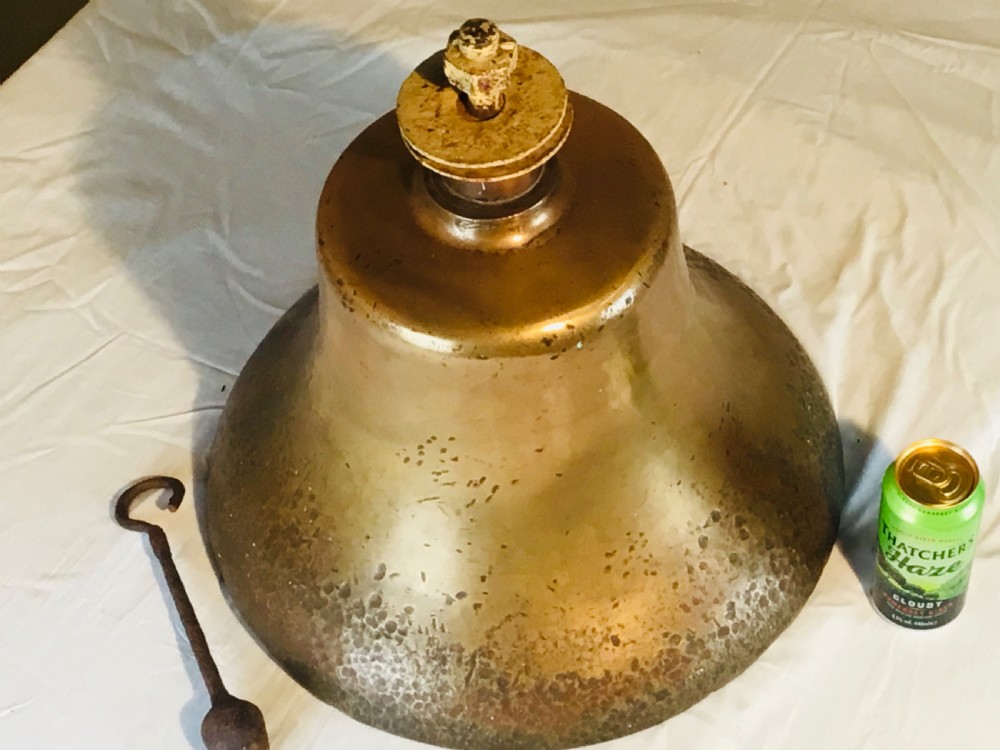 Heavy 18” Diameter Bronze Maritime Bell In original condition  View X