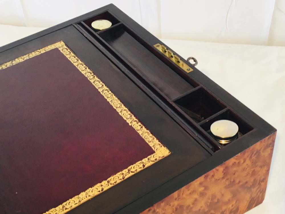 Superb Burr Wood Travelling Writing Box View VIII