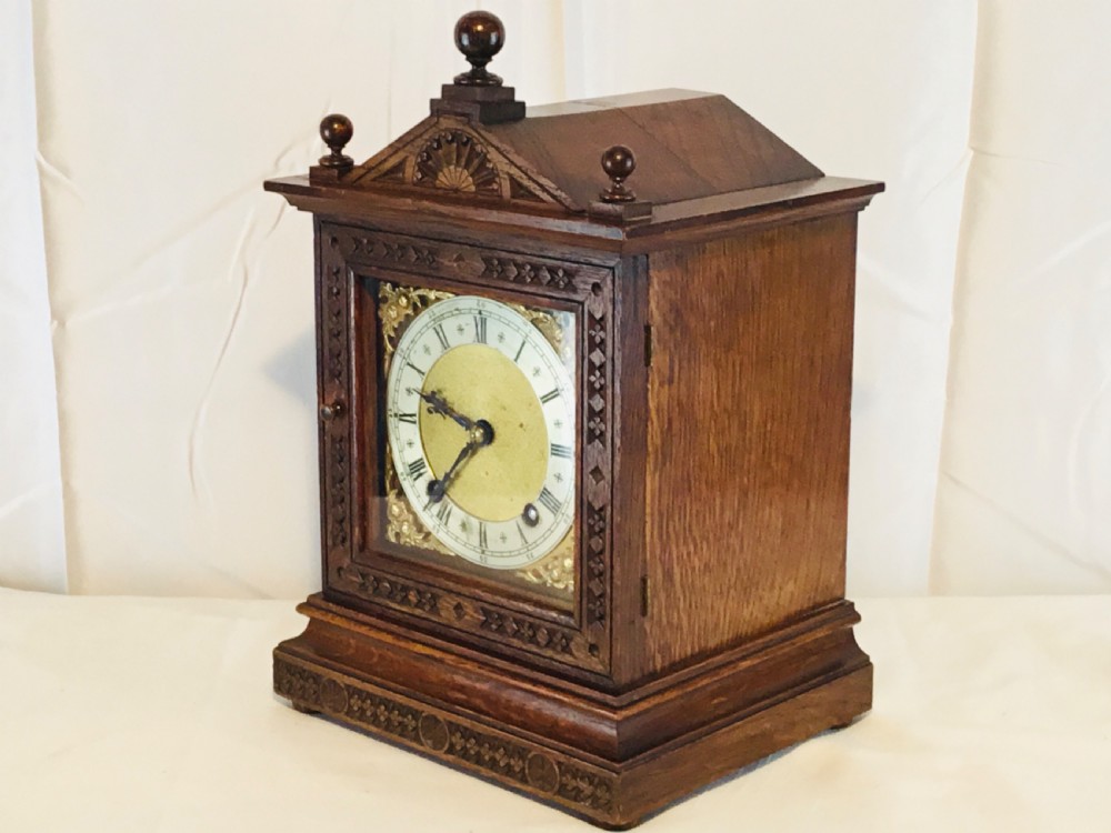 Oak Case Mantel Clock View V