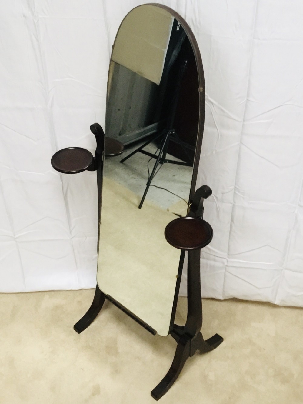 Cheval Dressing Mirror on Mahogany Stand