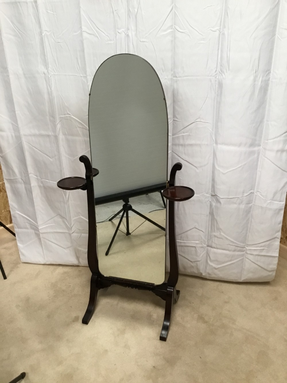 Cheval Dressing Mirror on Mahogany Stand View VI