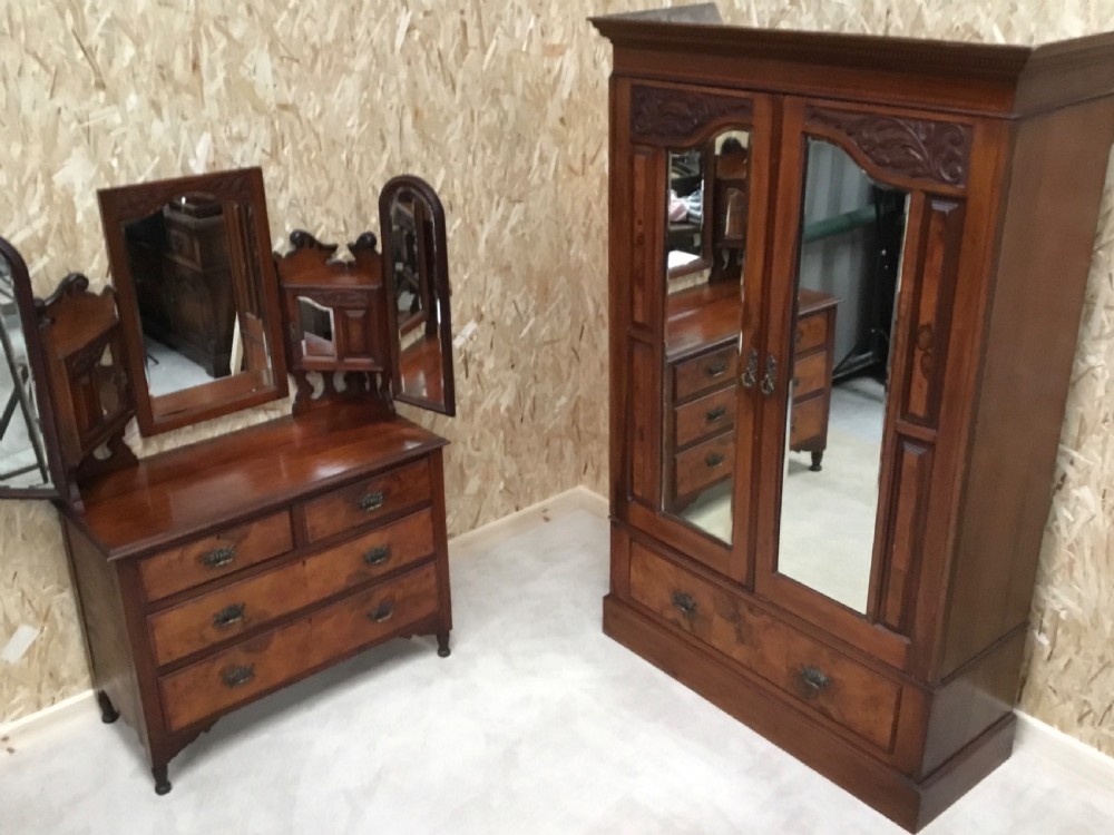 Walnut Wardrobe & Dressing Chest View IV