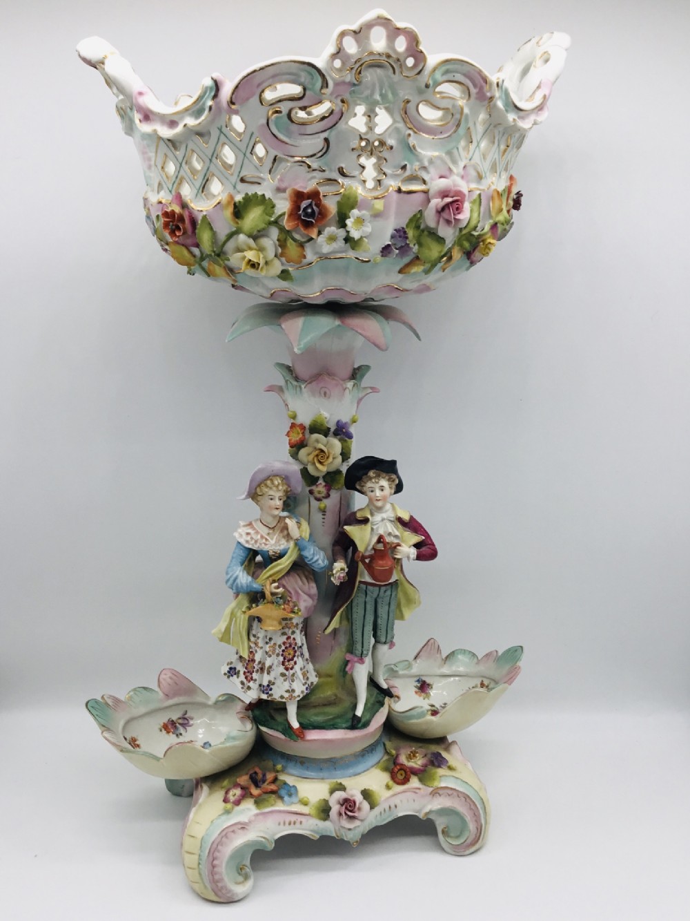 Sitzendorf Flower Basket Centrepiece