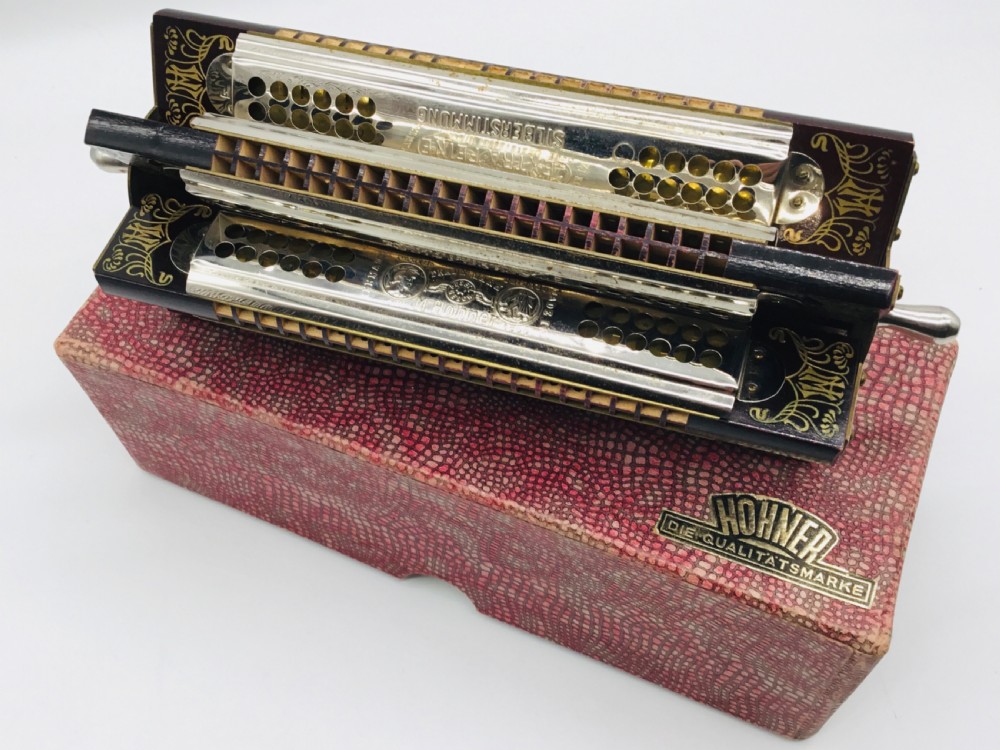 Rare Boxed Hohner Sextet Tremelo Harmonica View XII