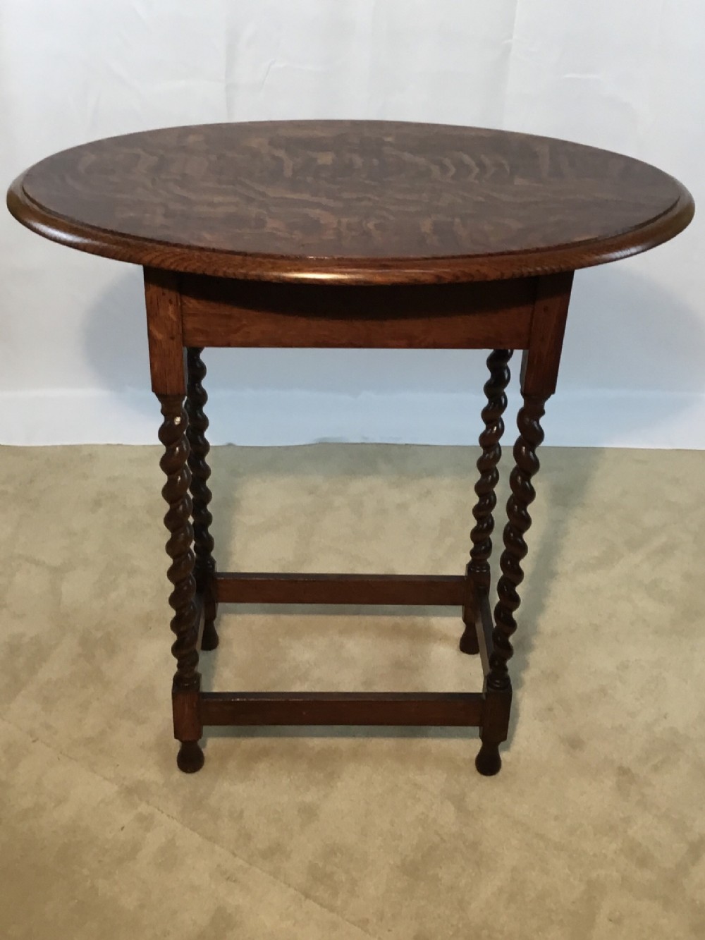 Oval Oak Lamp Table 