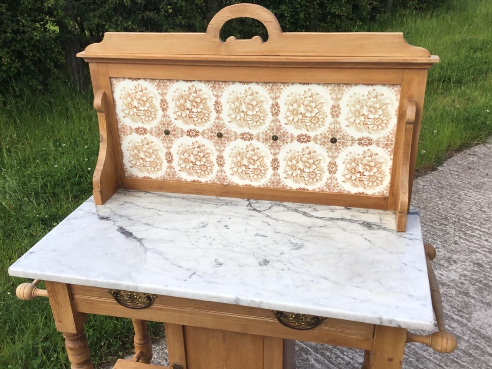Pine & Marble Washstand View II