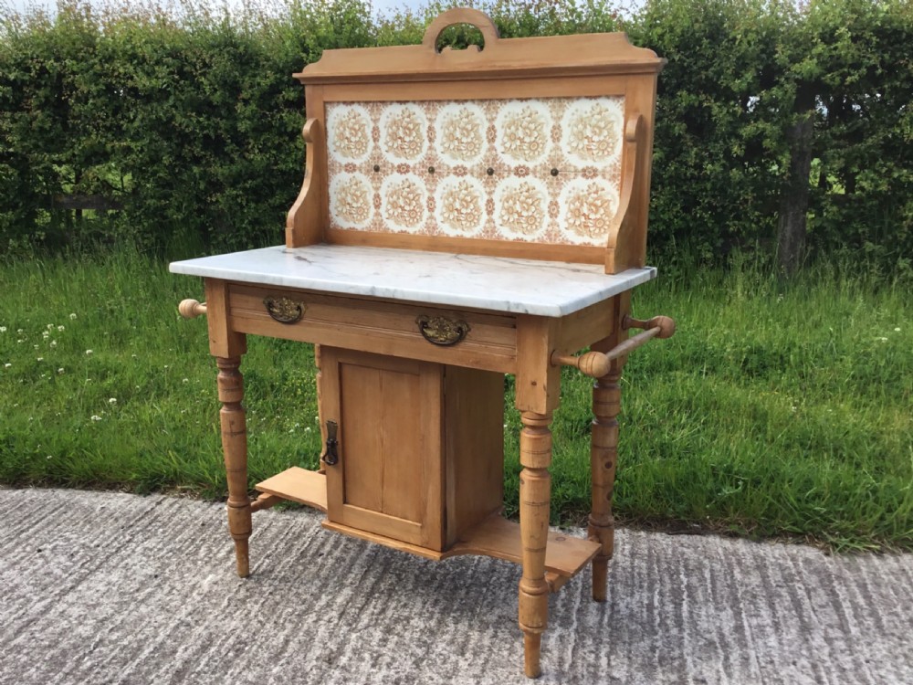 Pine & Marble Washstand View IX