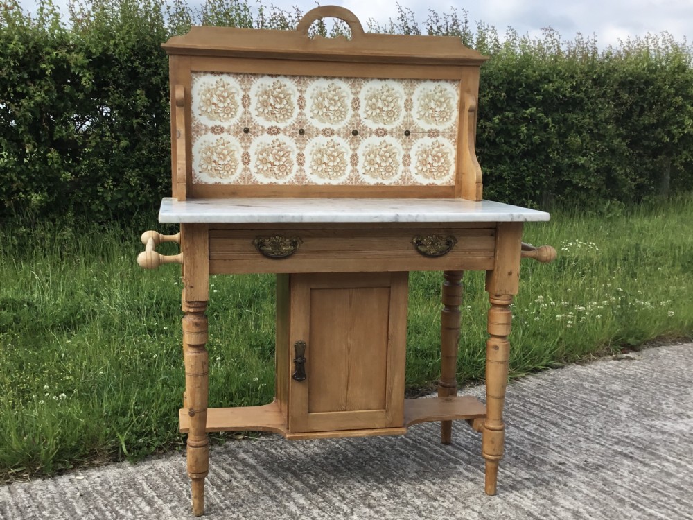 Pine & Marble Washstand View XI