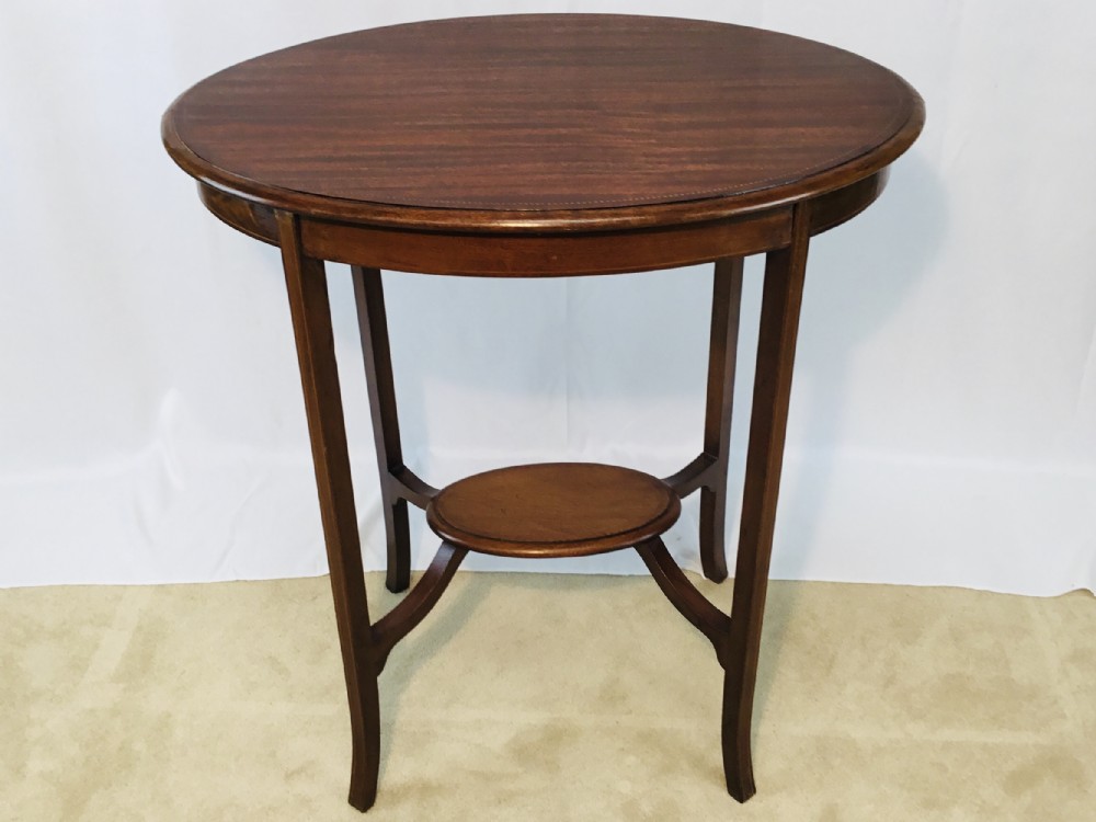 Inlaid Oval Mahogany Edwardian Table 