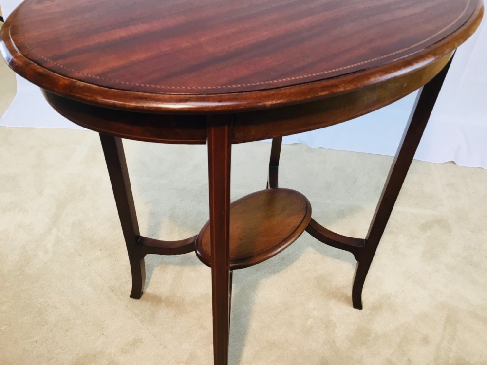 Inlaid Oval Mahogany Edwardian Table  View VI