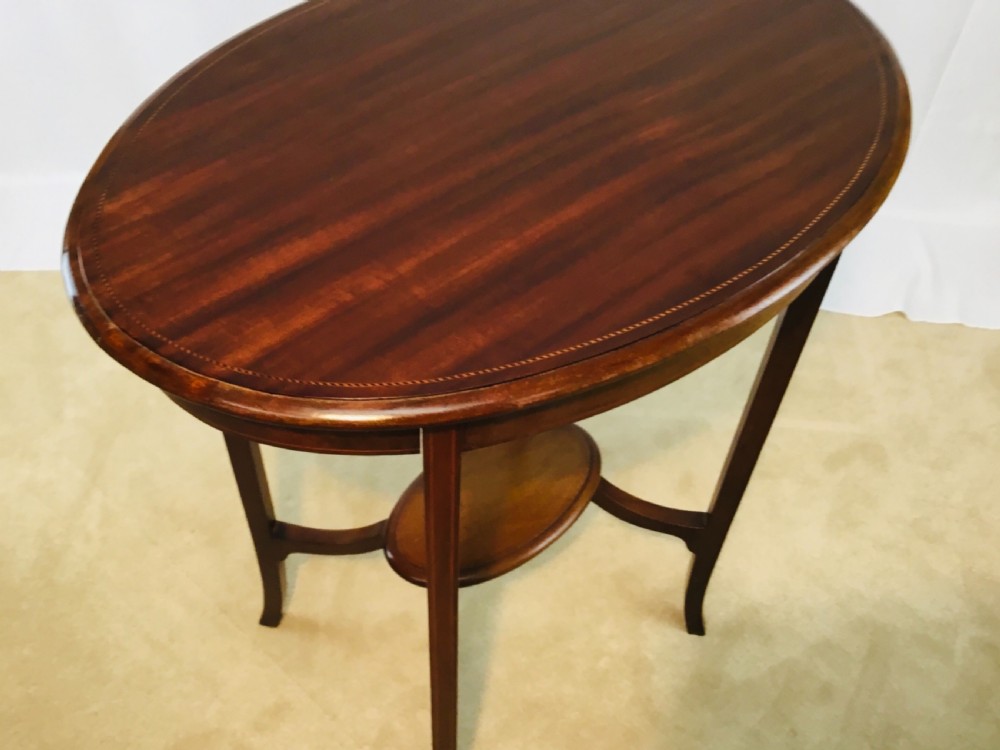 Inlaid Oval Mahogany Edwardian Table  View VII
