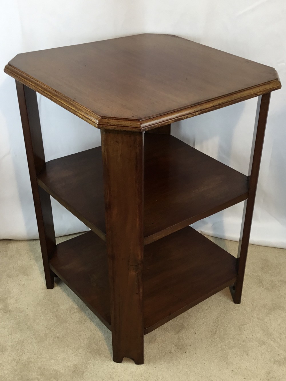 Arts & Crafts Red Walnut Lamp/Plant Table