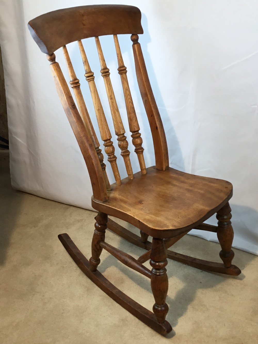 Charming Full Size Spindle Back Rocking Chair View III