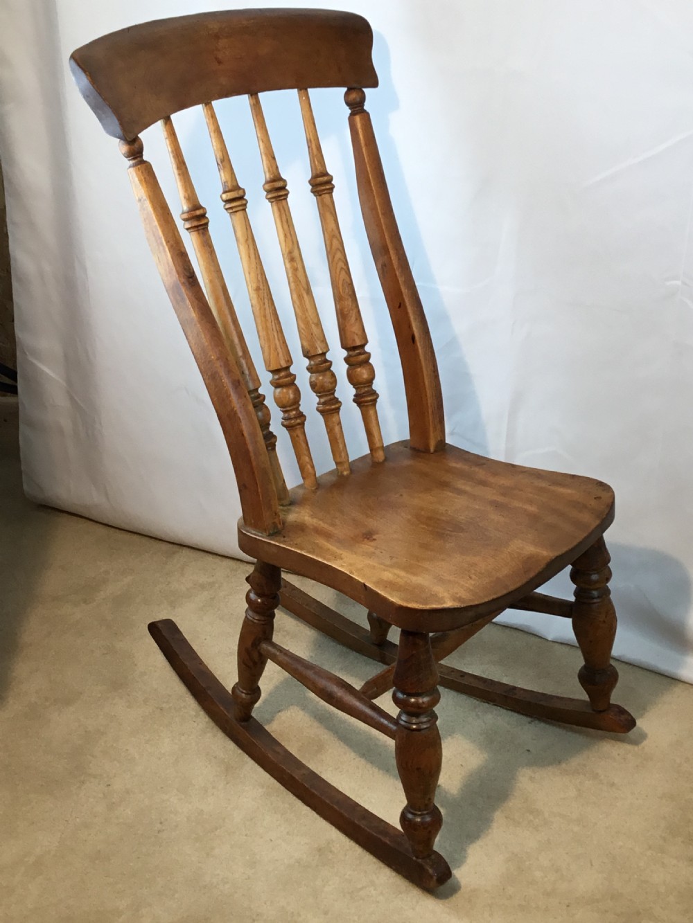 Charming Full Size Spindle Back Rocking Chair View VI