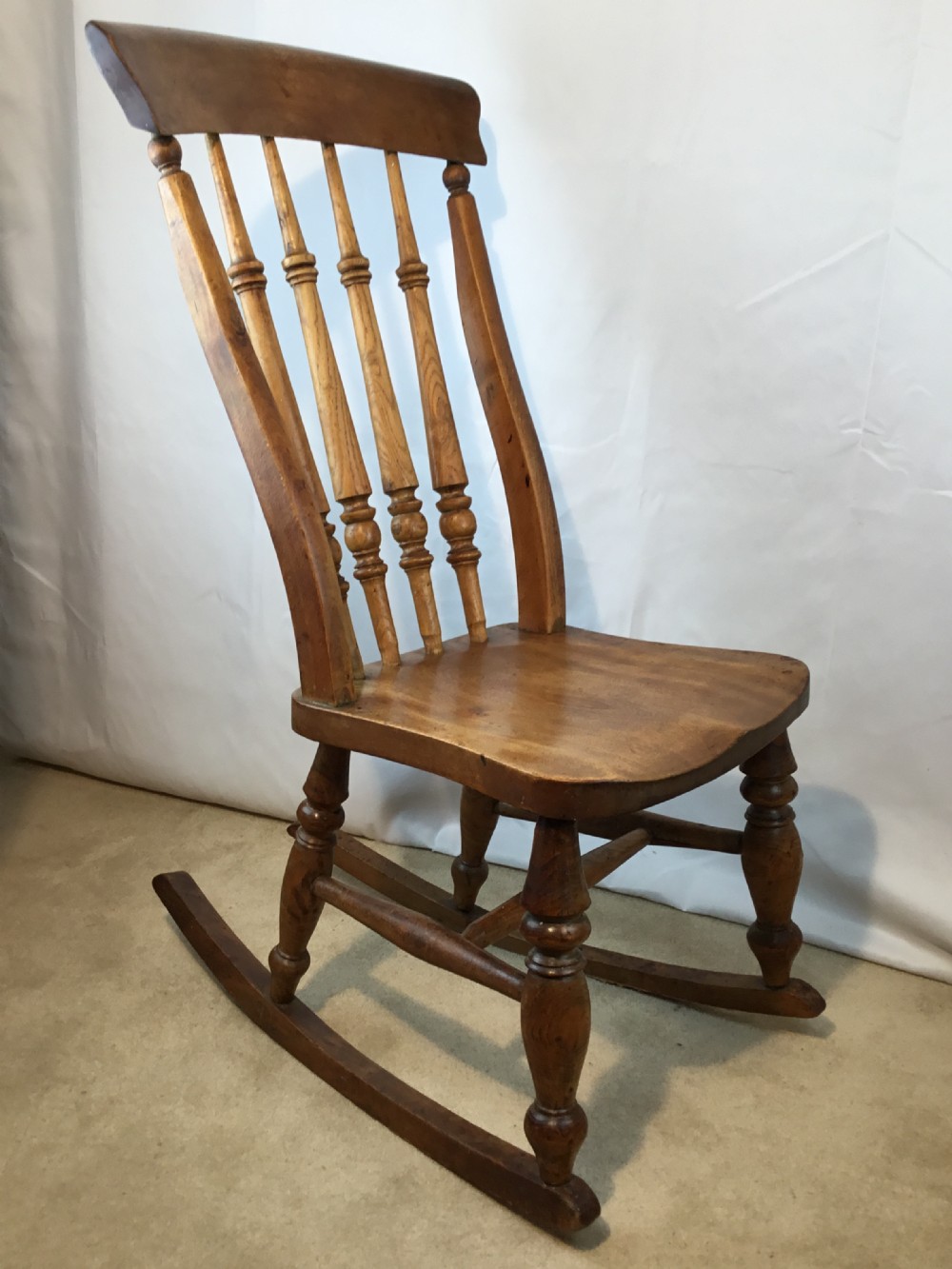 Charming Full Size Spindle Back Rocking Chair View VII