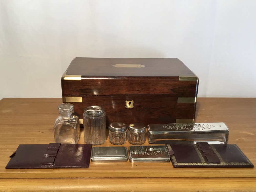 Rosewood Brass Bound Dressing Case circa 1880 View II