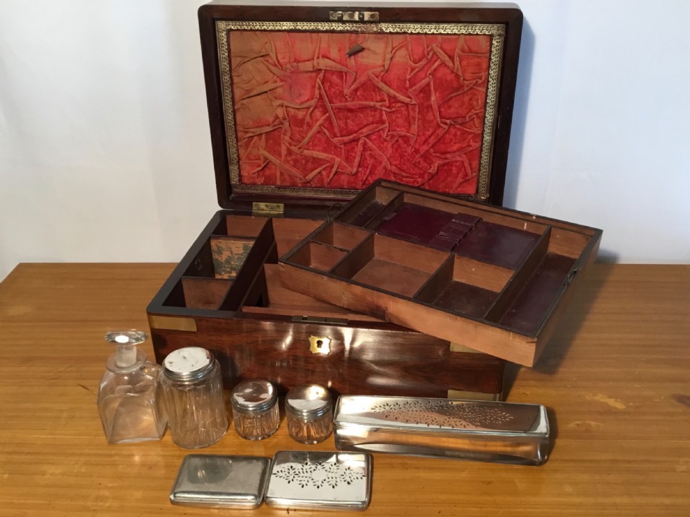 Rosewood Brass Bound Dressing Case circa 1880 View III