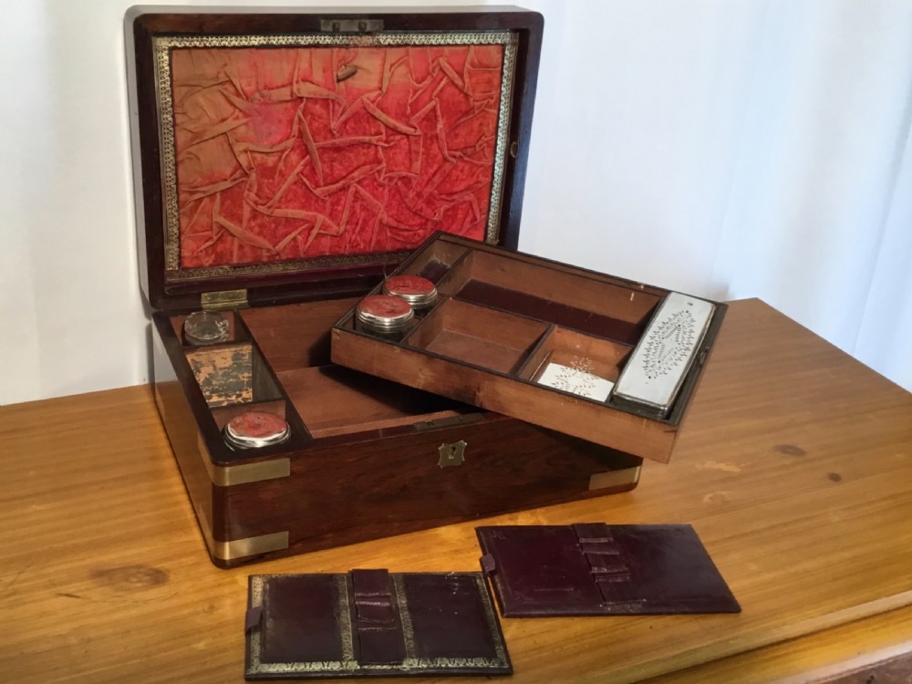 Rosewood Brass Bound Dressing Case circa 1880 View IV
