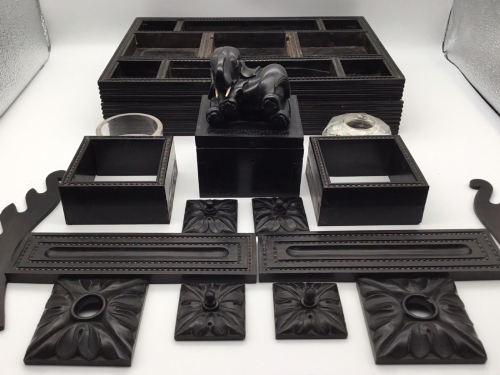Impressive Ebony Gentleman’s Desk Stand View VI