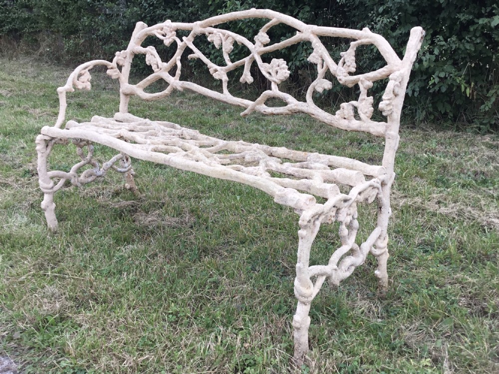 Naturalistic Cast Iron Garden Bench View VI