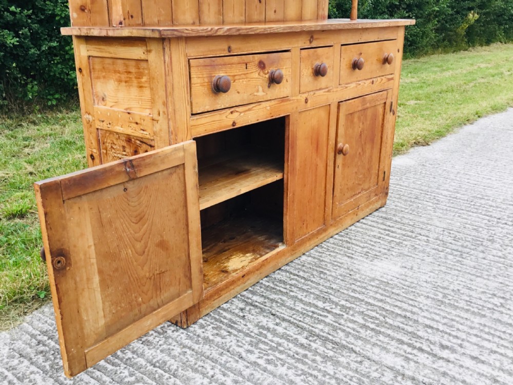 Victorian Country House Stripped Pine Kitchen Dresser View II