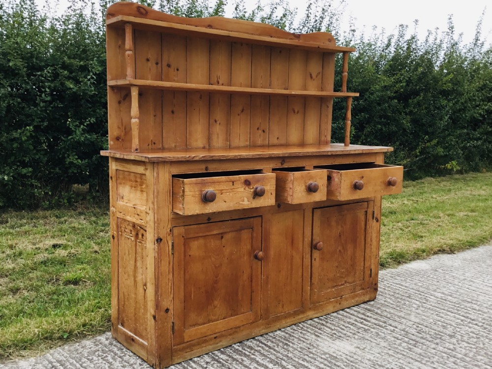 Victorian Country House Stripped Pine Kitchen Dresser View V