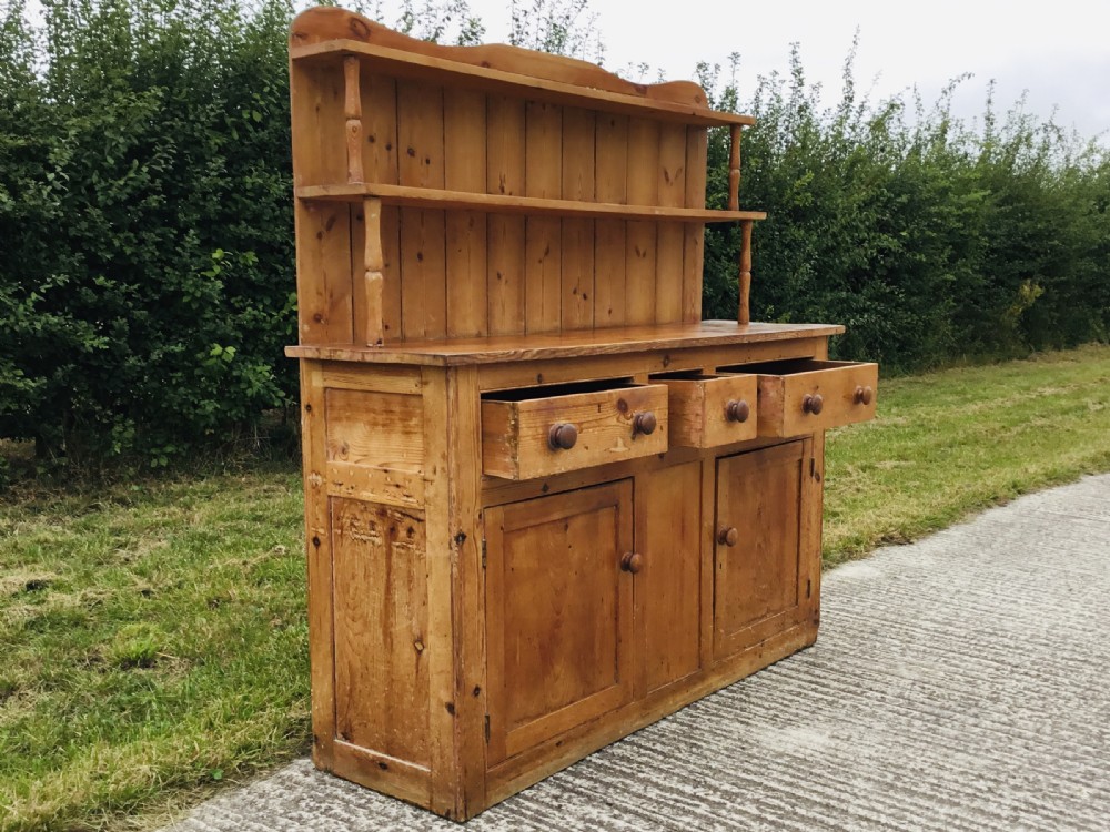 Victorian Country House Stripped Pine Kitchen Dresser View VI