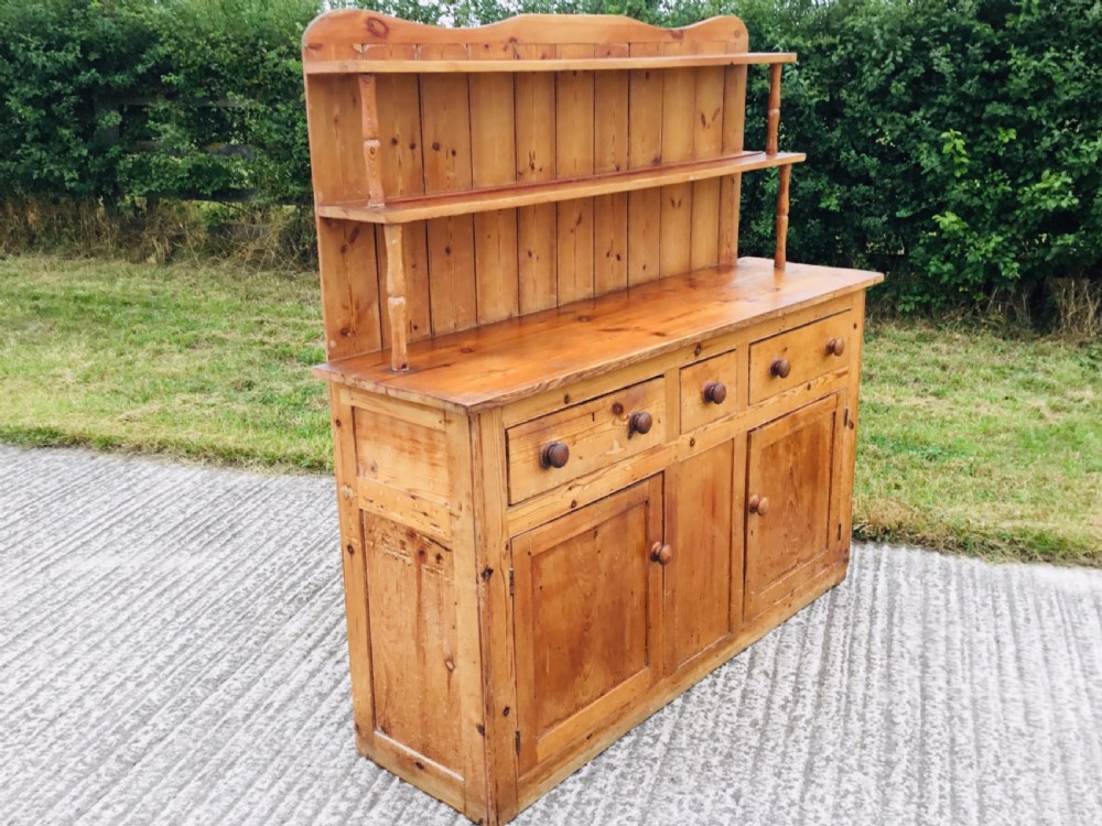 Victorian Country House Stripped Pine Kitchen Dresser View XI