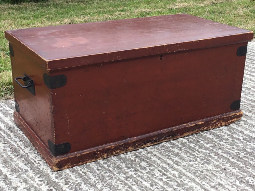 Victorian Original Pine Blanket Chest With Candle Box View VI