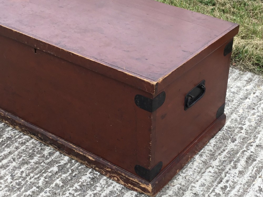 Victorian Original Pine Blanket Chest With Candle Box View VIII