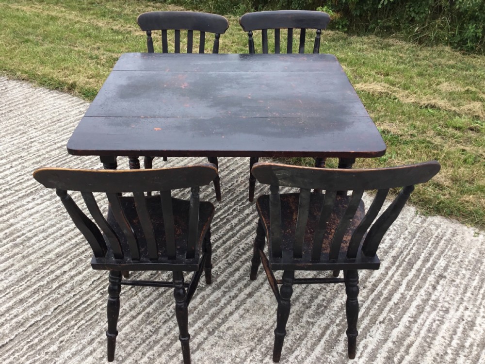 Rare Victorian Country Kitchen Dining Set View IX