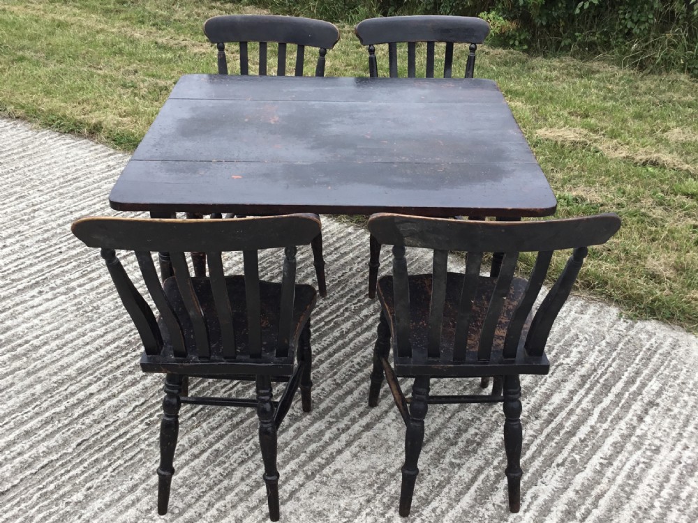 Rare Victorian Country Kitchen Dining Set View X