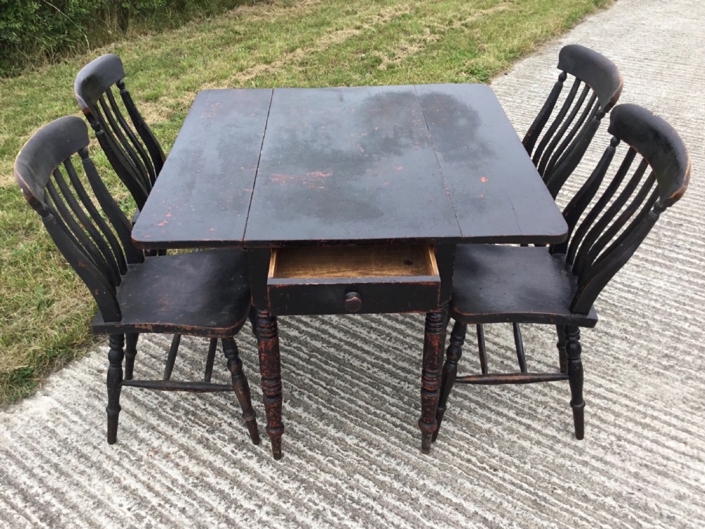 Rare Victorian Country Kitchen Dining Set View XI