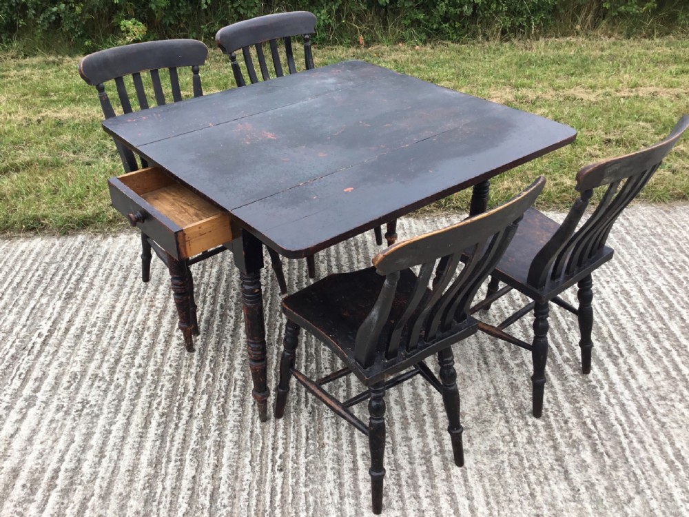 Rare Victorian Country Kitchen Dining Set View XII