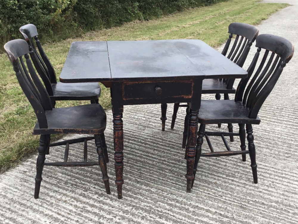 Rare Victorian Country Kitchen Dining Set View XVI