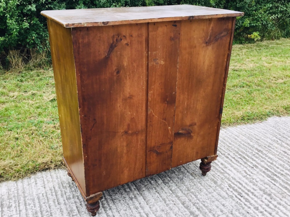 Ceramic Handled Victorian Stained Chest of Drawers View XIII