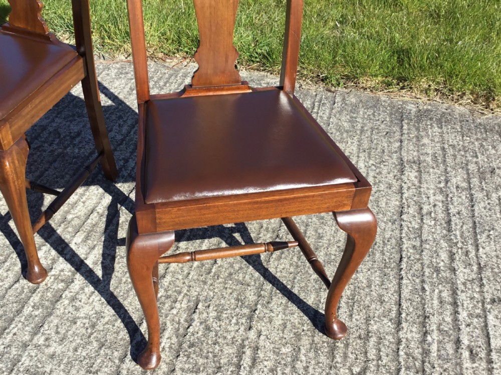 Superb Set of Six Queen Anne Style Dining Chairs  View VI