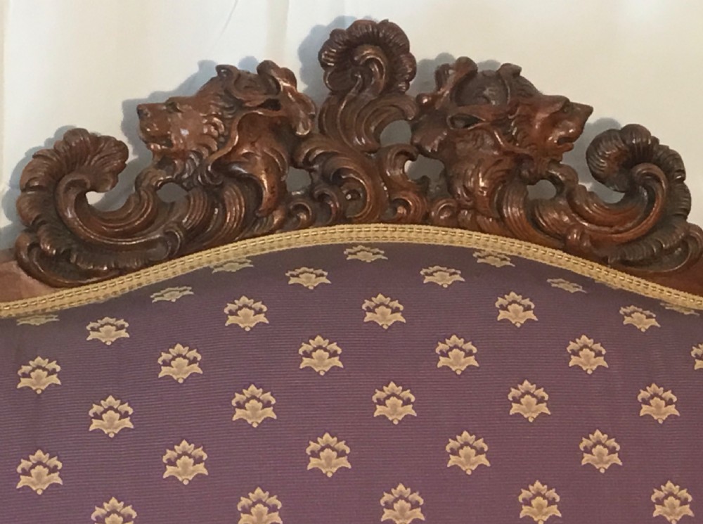 Superb Continental Carved Show Wood Settee View III