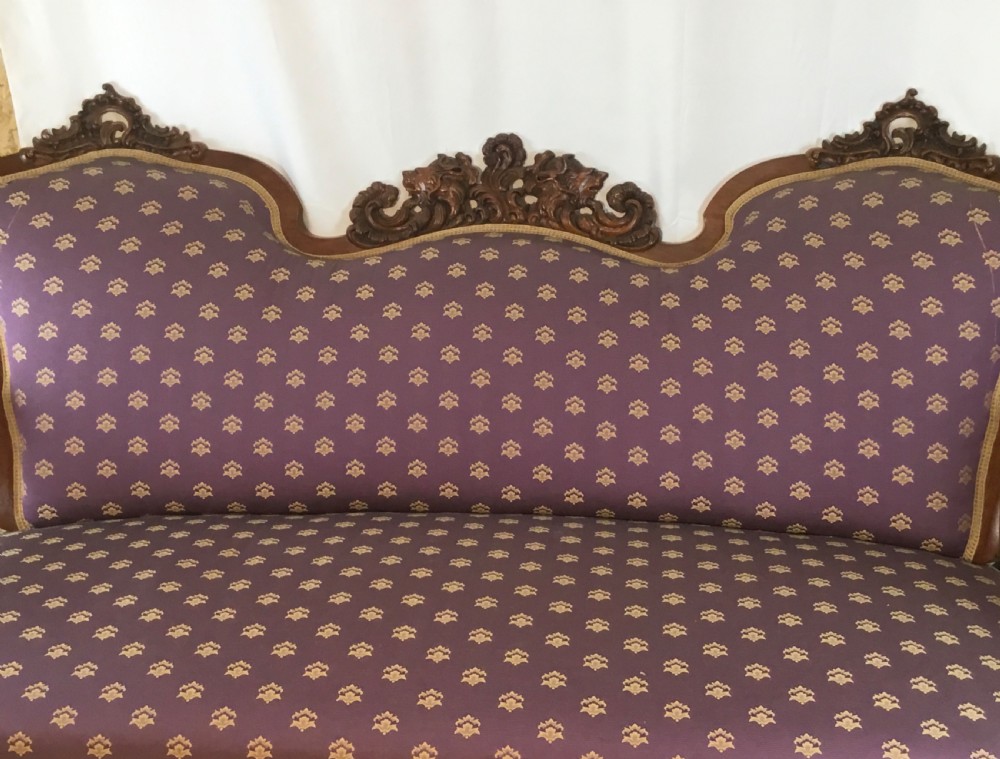 Superb Continental Carved Show Wood Settee View X