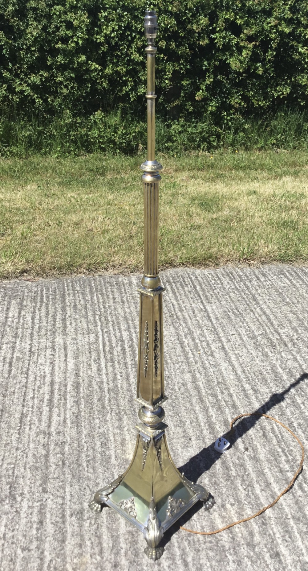 Exceptional Standard Lamp Brass & Silver Plated