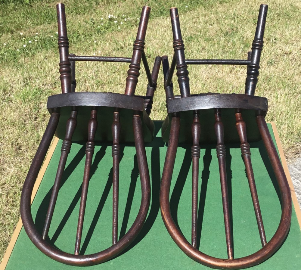 Antique Pair Childrens  Hoop & Stick Back Chairs View III