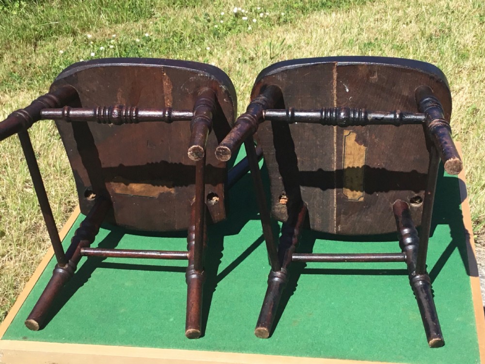 Antique Pair Childrens  Hoop & Stick Back Chairs View V