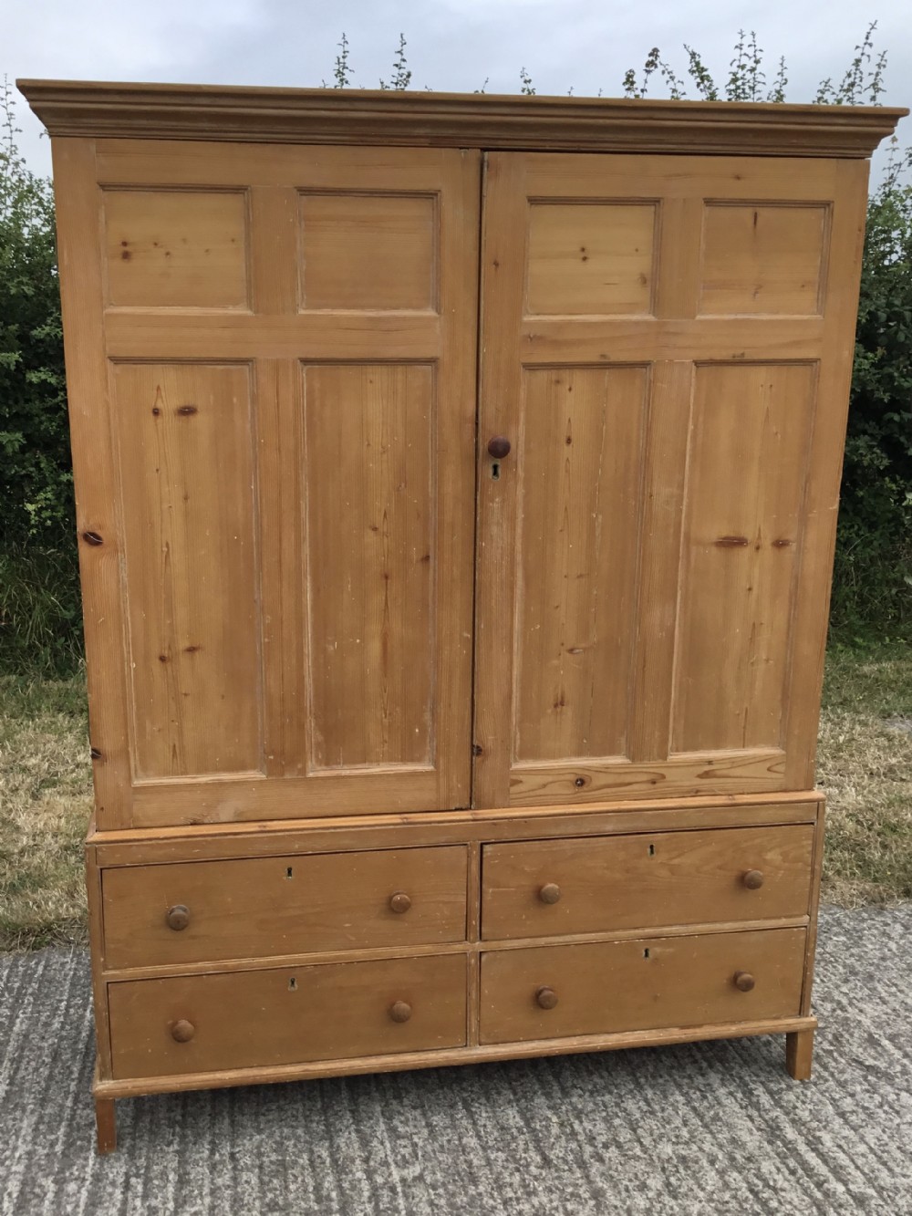 Victorian Pine Press Cupboard 