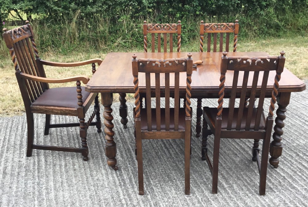 Oak Dining Set with extending Table View IX