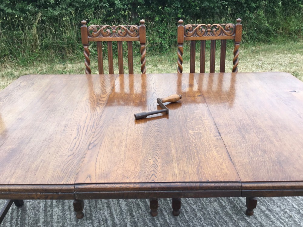 Oak Dining Set with extending Table View XII