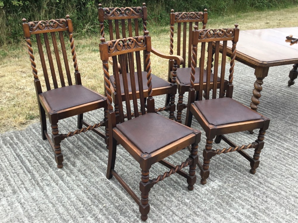 Oak Dining Set with extending Table View XIV