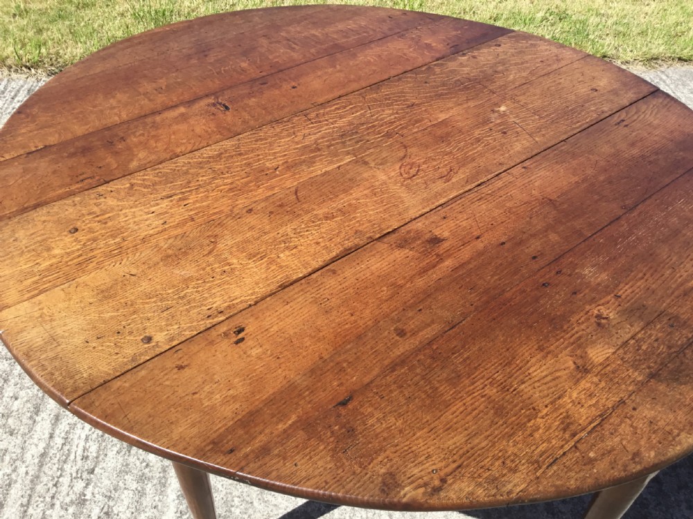 19th C Oak Oval Pad Foot Gateleg Table View V