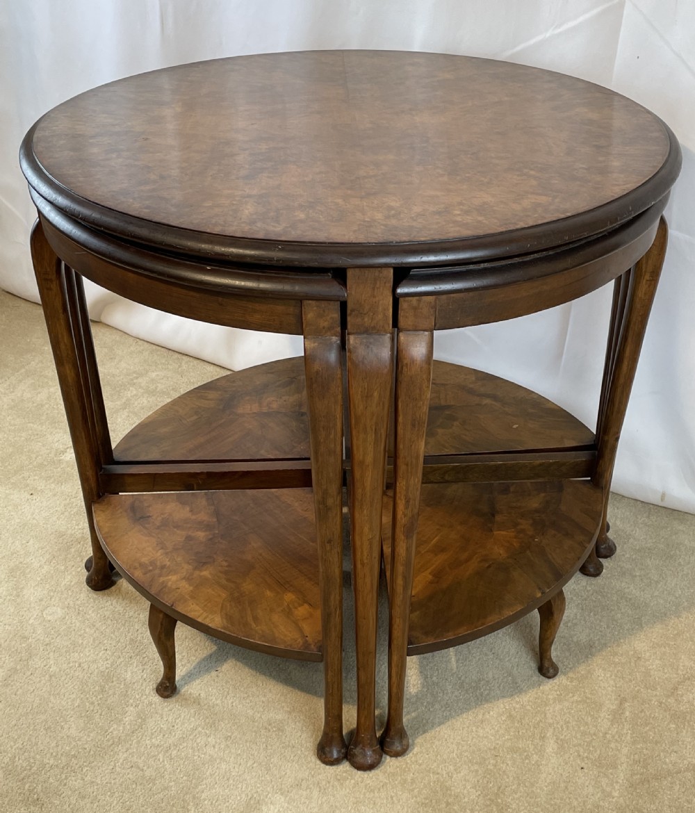 Fine Burr Walnut Nest of Five Tables View IX